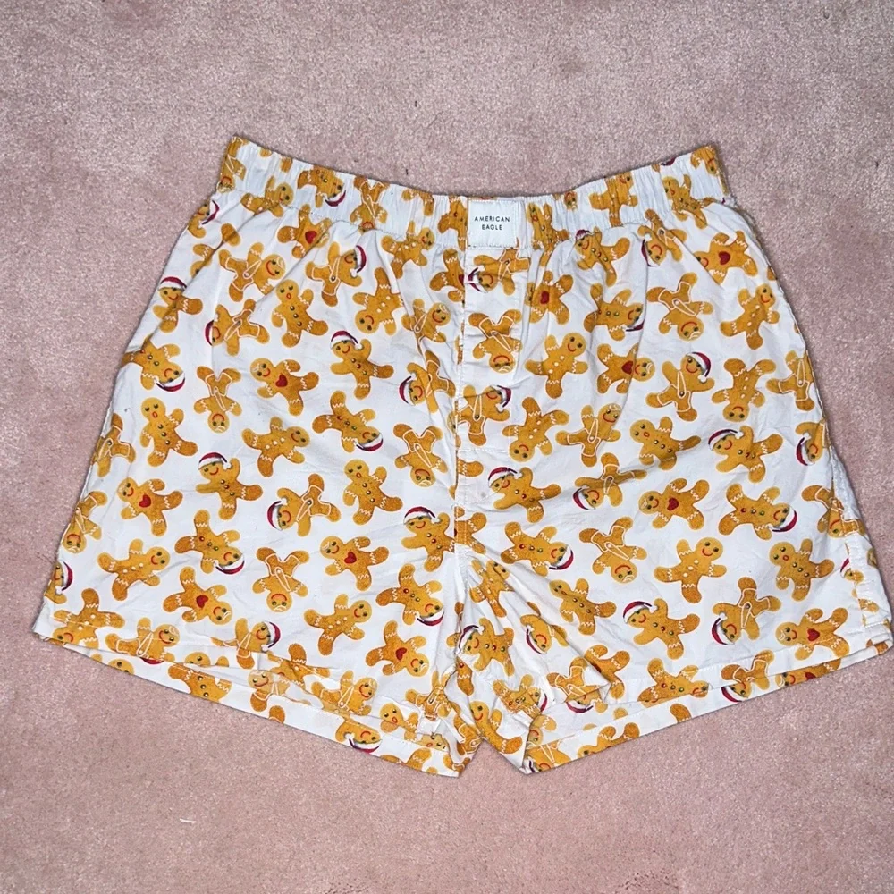 American Eagle Men’s Cotton Boxer Shorts Gingerbreadman Holiday Christmas Sleep - Picture 1 of 4
